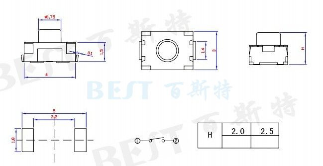 輕觸開關(guān)TS-1185U