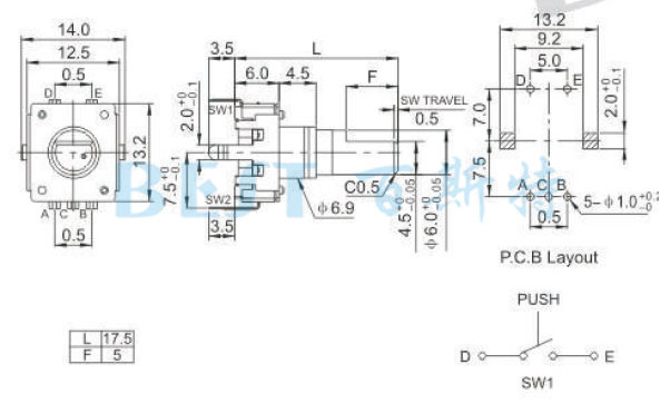 EC12編碼器EC12A規(guī)格圖紙